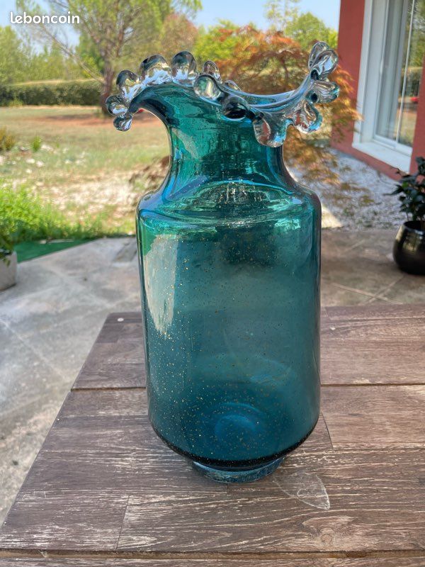 Vase bleu pailleté (image 1)