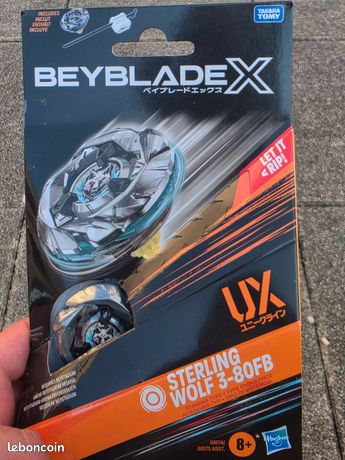 Beyblade X Starter Pack Sterling Wolf 3-80FB UX – Toupie Endurance Ultra-Puissante Avec Lanceur Pour Combats Explosifs !