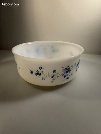 Grand Saladier Arcopal Vintage 1960 – Motif Anémone Blanc – Pop Art De Table