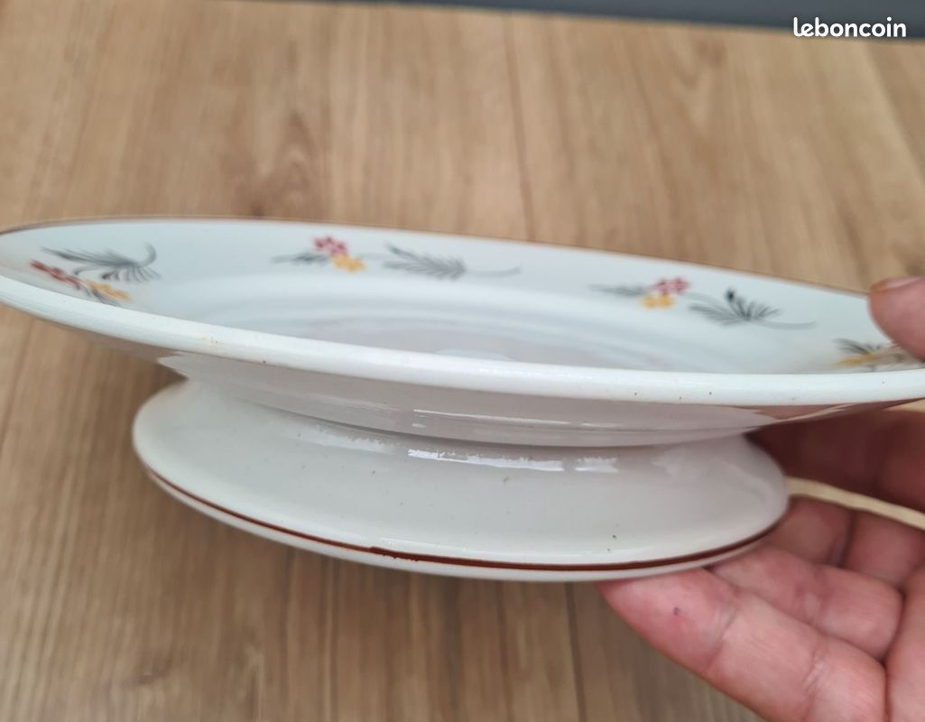 Compotier, Plat de service sur pied, Céramique de St Amand , années 50, 60 - J45 (image 3)