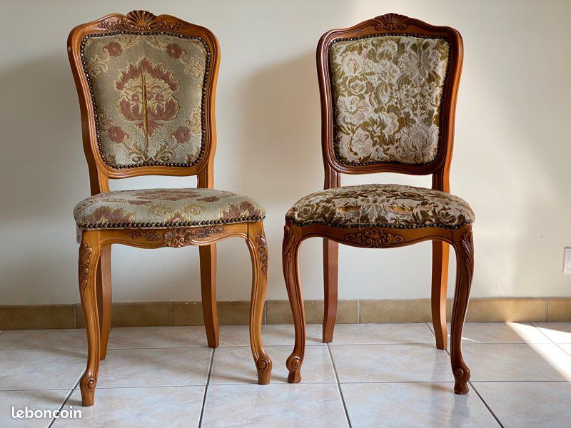 Lot de 2 chaises style Louis XV (image 1)