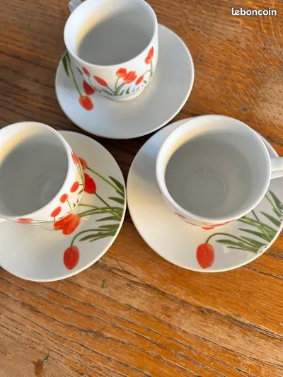 6 ensembles tasses + sous tasses Siaki (image 1)