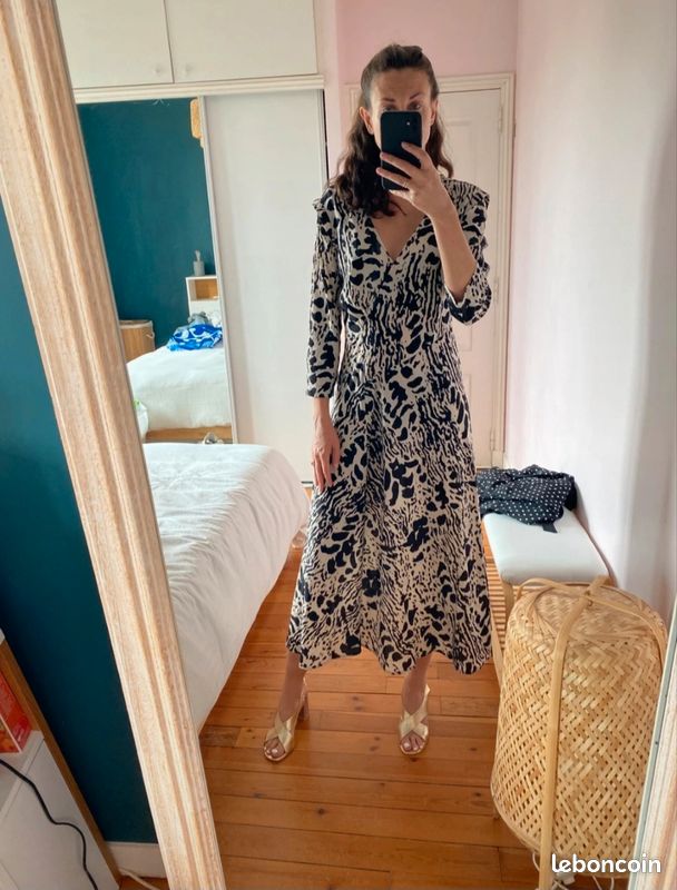 Robe longue noir et blanc Olga Ba&sh Vêtements