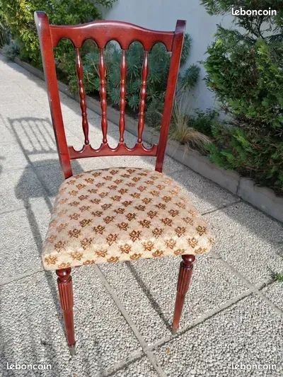 6 Chaises acajou vernis années 60-70 vintage (image 1)