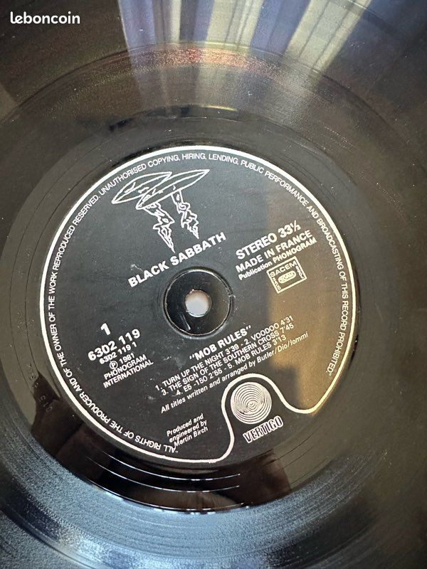 Black Sabbath - Mob rules (Vinyle) (image 8)