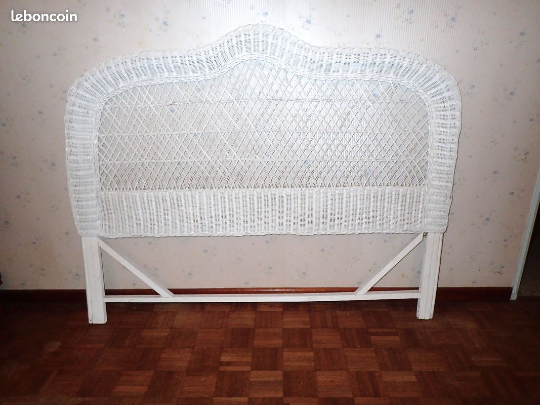 Tête de lit Vintage en osier et rotin largeur 154 cm (image 1)