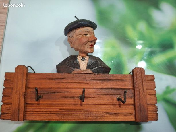 Adorable Petite étagère murale ancienne bois porte torchons / Vintage French Marron - Vendu