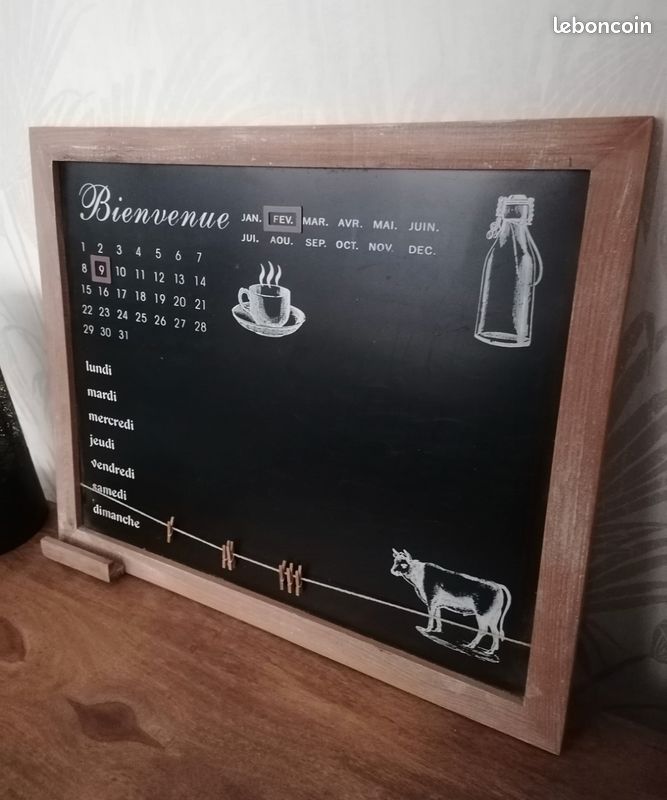 Tableau ardoise mémo calendrier (image 1)