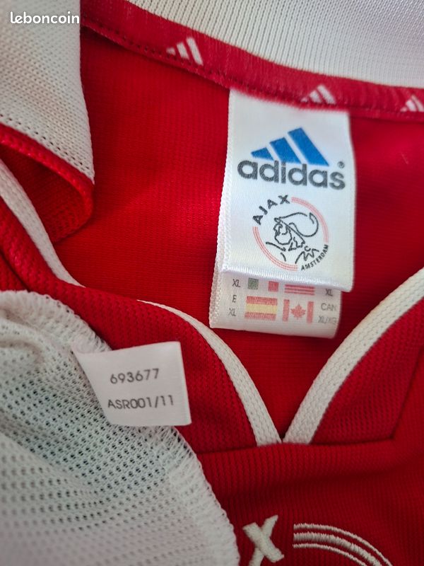 Maillot De Foot Vintage Ajax Amsterdam – Extérieur 2000-2001 (Adidas, Taille M)