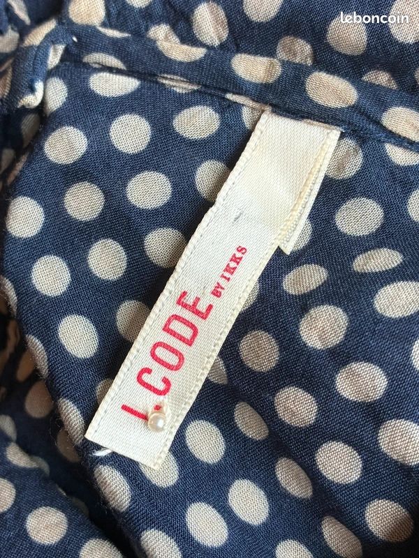 Robe bleu marine pois I.code - T.38 - Bon état (image 7)