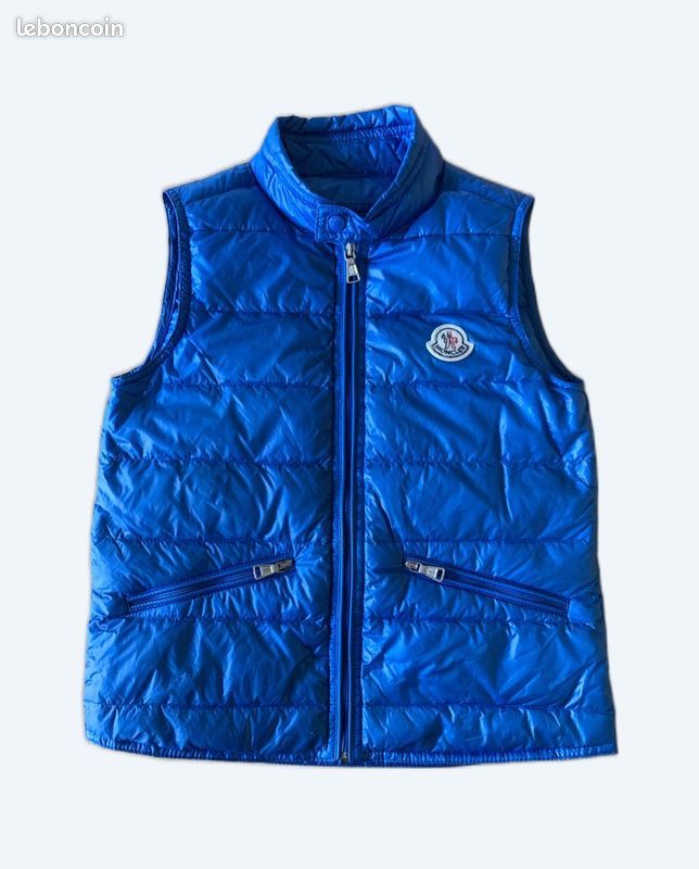 Doudoune sans manche bleu dur garçon Moncler ans Vêtements
