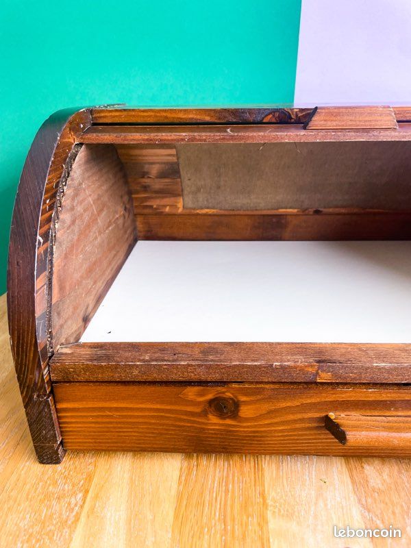 Huche à pain en bois vintage (image 3)