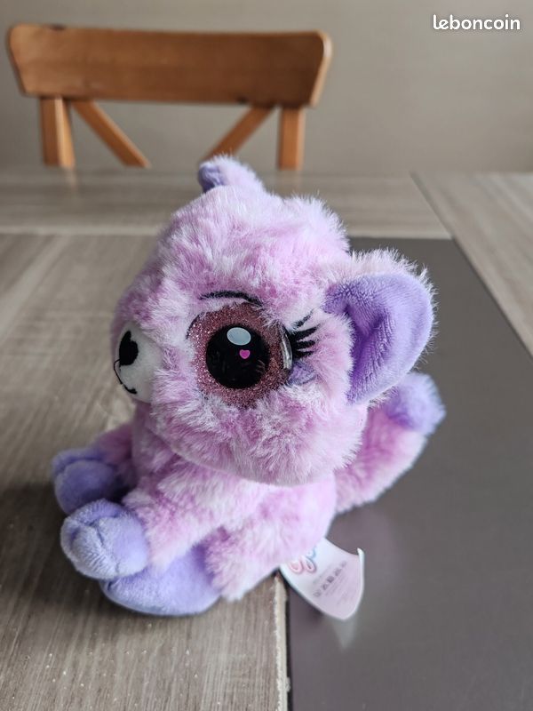 Peluche chat violet rose toute douce (image 3)