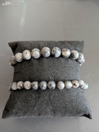 Collier Perles Agate Noire Brésil – 6 Mm, Longueur 49 Cm – Vintage 80s
