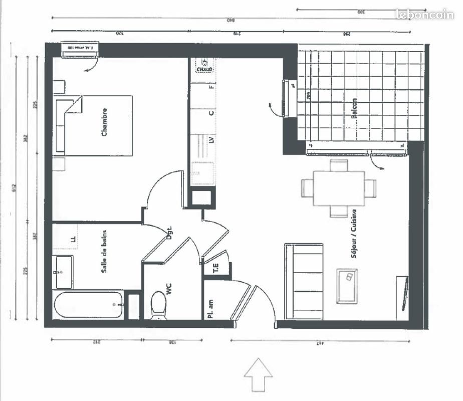 Appartement 2 pièces 43 m² · à Saint-Priest · 43 m² · 620 €