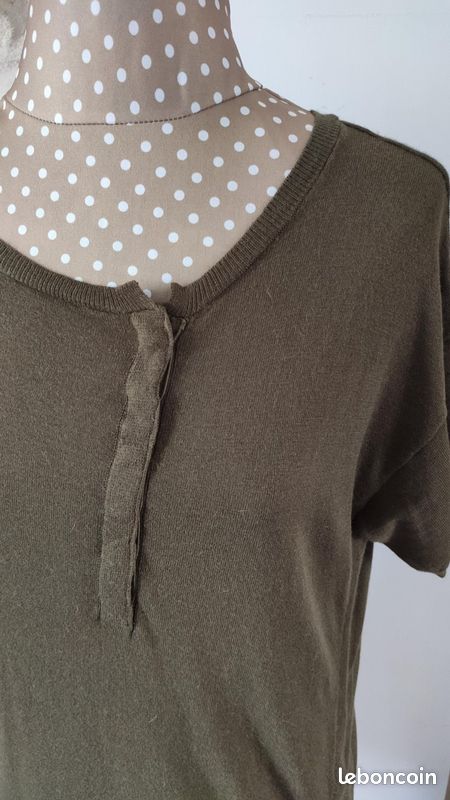 Pull Bel Air kaki taille 1 tout doux coupe originale angora (image 8)