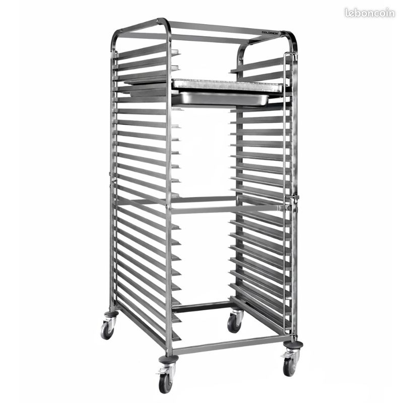 ⭐⭐⭐ STOCK ⭐⭐⭐ Chariot à échelles inox compatible GN 1/1 et 600x400 mm - 15 niveaux PREMIUM - GOLDINOX (image 2)