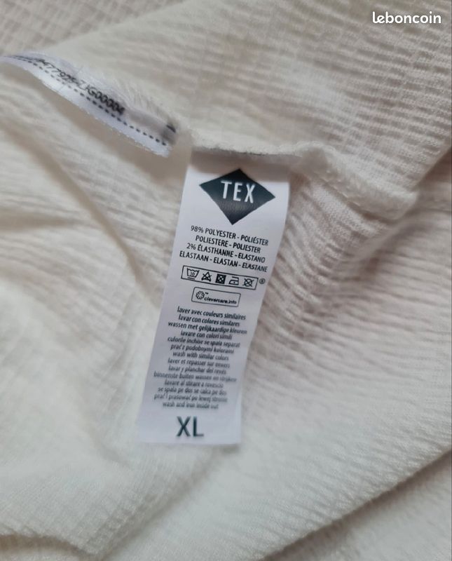 Top blanc à épaules dénudées, marque Tex, taille XL (image 5)