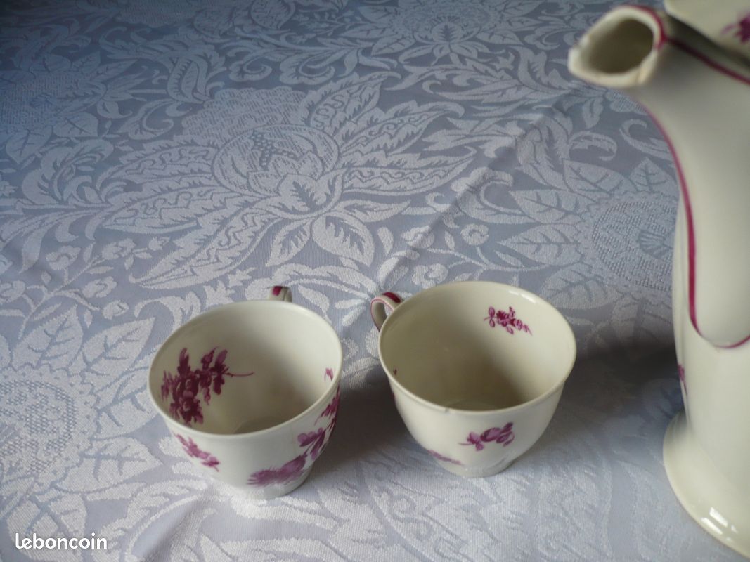 Service à café ancien Théodore Haviland camaïeu rouge (image 3)