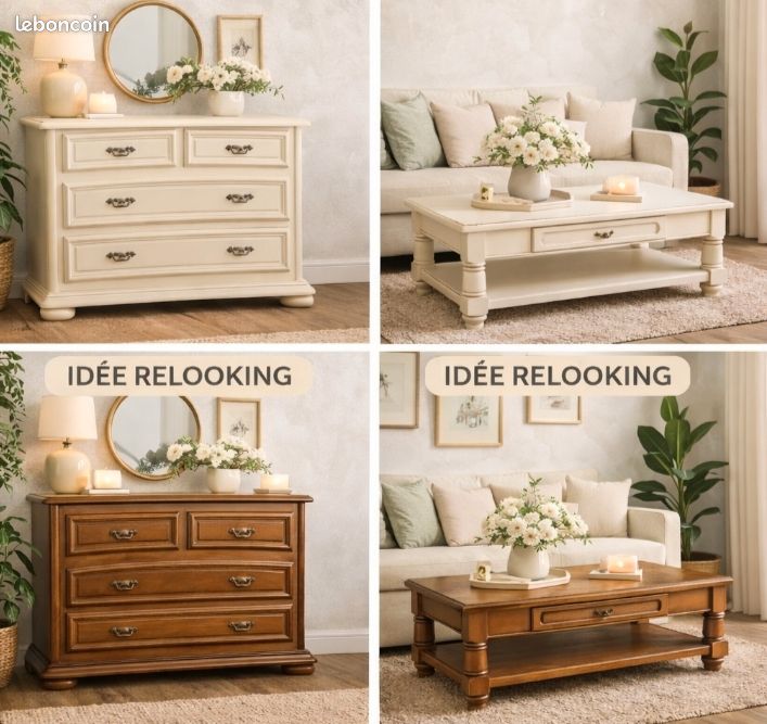 Commode bois massif campagne chic (image 2)