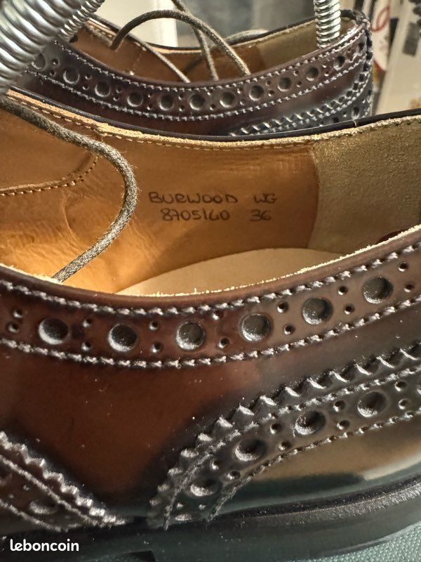 Chaussures Richelieu Menstor Taille 36 En Cuir Bleu - Escarpins Occasion En état Quasi Neuf