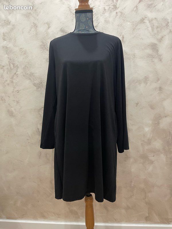 B - ROBE Chasuble Droite Bi-matière Noir Espérance Paris Taille 1 36 / 38 EUR 22,90 - FR