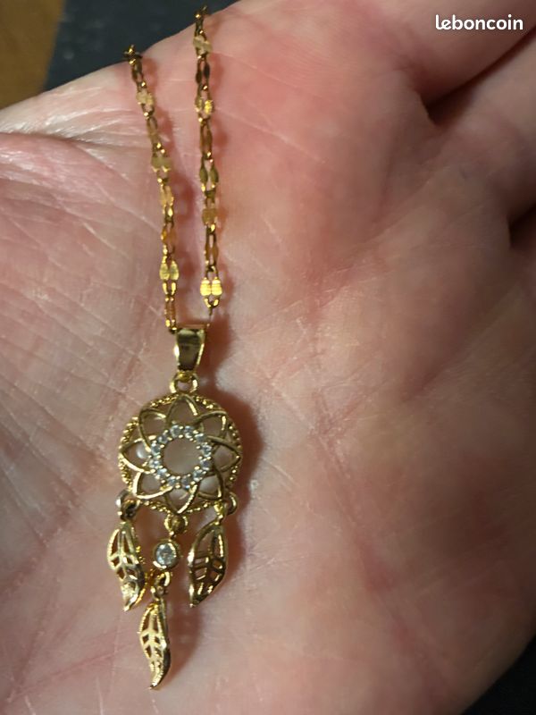 Collier Attrape-rêves Plaqué Or 18 Carats - Style Bohème - Bijou Pour Femme - Neuf Avec étiquettes