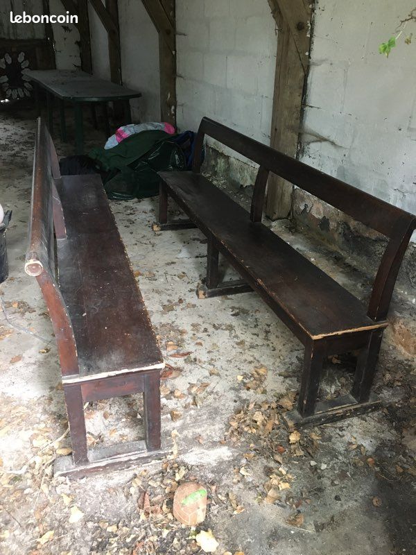 Paire de bancs en bois massif (image 2)