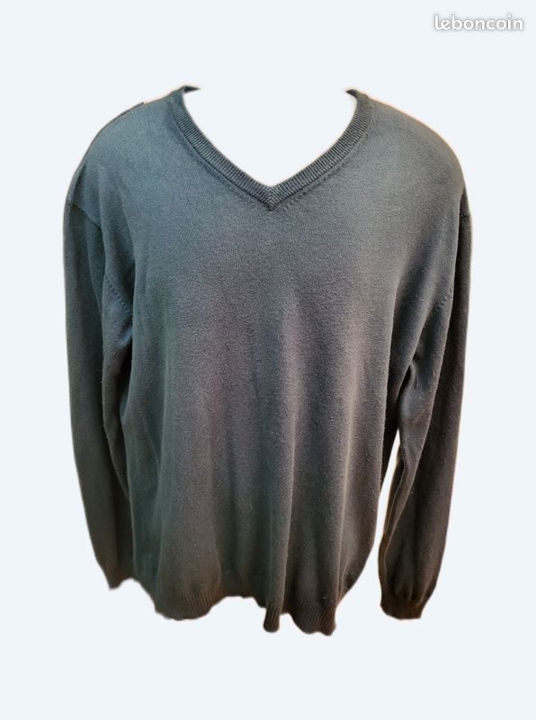 Pull vert en coton et cachemire Derby taille L (image 1)