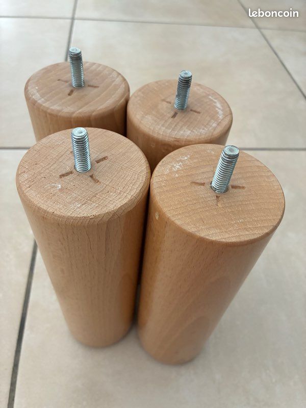 4 pieds de lit en bois massif (image 1)