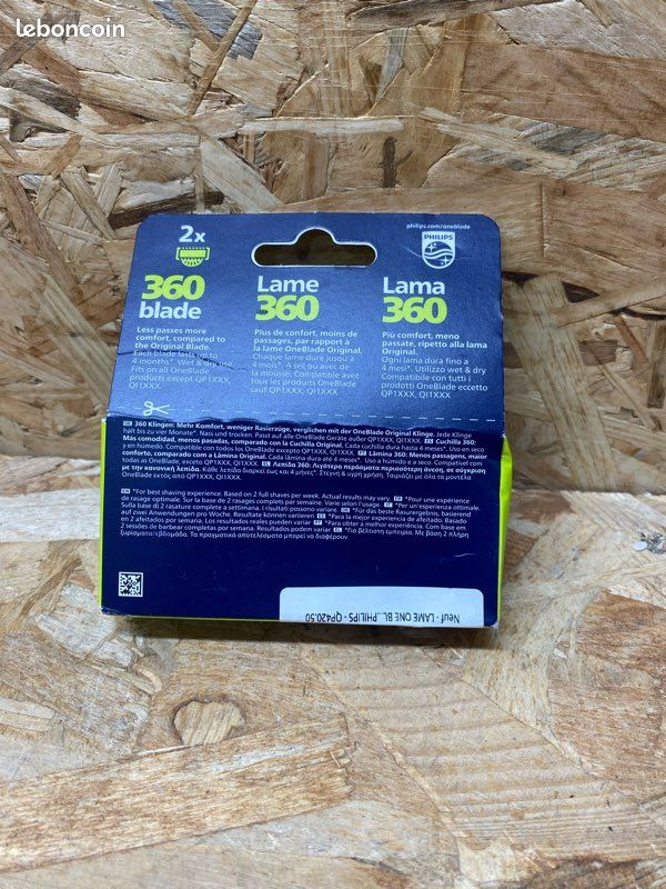 Lames Philips OneBlade Original 360 - Lot De 4 Lames Pour Rasage, Compatibles Tous Modèles