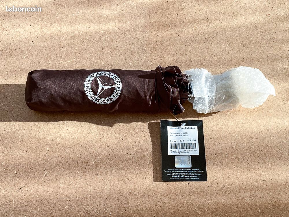 Mercedes-Benz Collection Parapluie de poche | 300 SL | Pommeau de levier de vitesse | Marron, marron, 97 cm