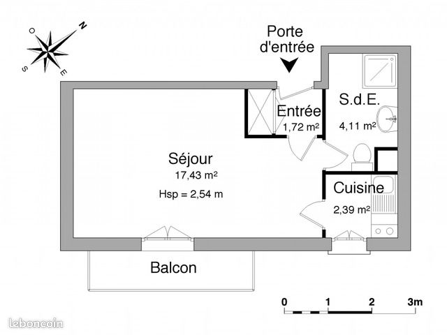 Studio 1 pièce 25 m² - Poitiers 86000 (image principale 2)