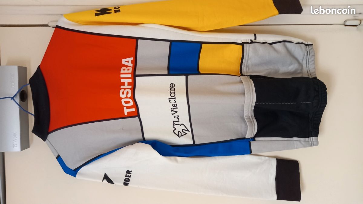 Maillot Cyclisme Vintage TOSHIBA - La Vie Claire, Taille 4