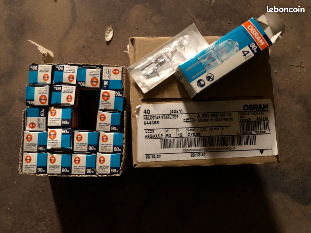 Lot ampoule 90w 12v halostar starlite osram halogene neuve gy6,35 (image 2)