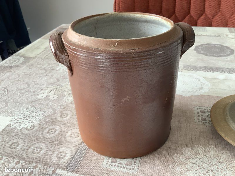 Pot à graisse en grès émaillé marron (image 5)