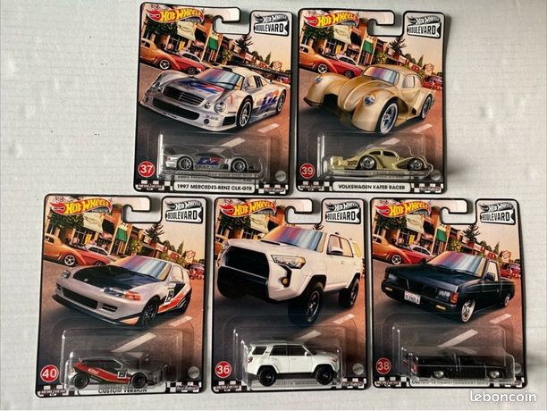 Lot Hotwheels Boulevard 2021 - 5 Voitures 1/64 (Modèles 21 à 25) - Collection Premium