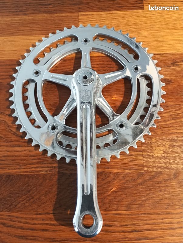 Pédalier Campagnolo Vintage - 3 Bras, Plateau 36x24, BB Carré - Italie