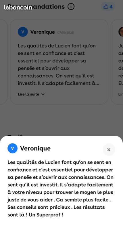 Prof particulier de philosophie - 20/20 au bac (image 3)
