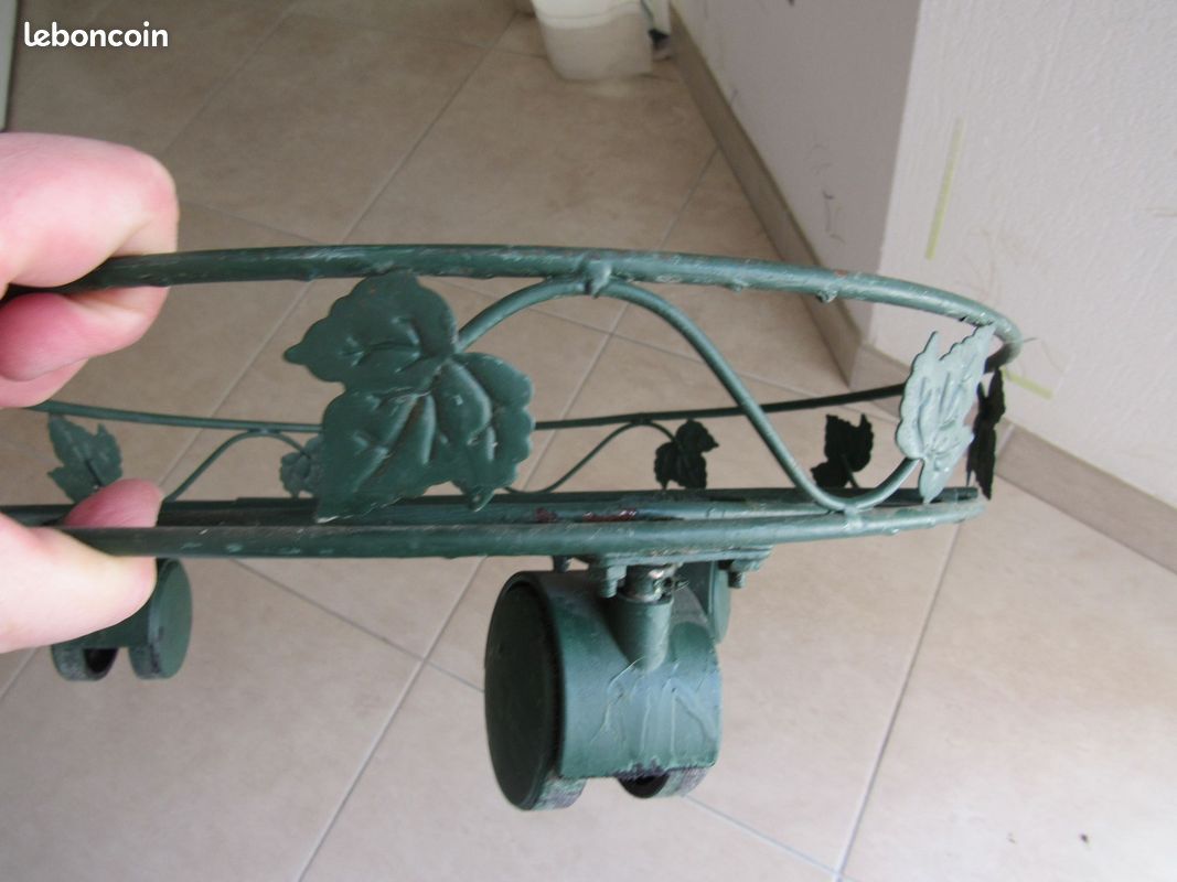 Support pour pot de fleurs vert en acier diametre 38 cm PRIX 10 euros (image 5)