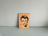 Portrait Johnny Hallyday En Bois Chantourné Peint à La Main - Art Mural 42cm