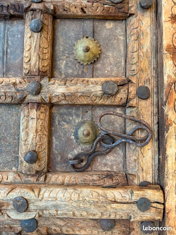 Porte indienne en teck, piece et patine d'origine