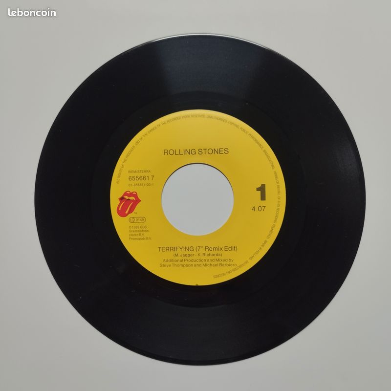 Disque vinyle des Rolling Stones 7" Terrifying (image 5)