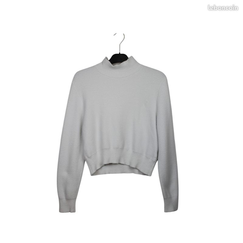 Pull col cheminée L 40 Zara Blanc Vêtements