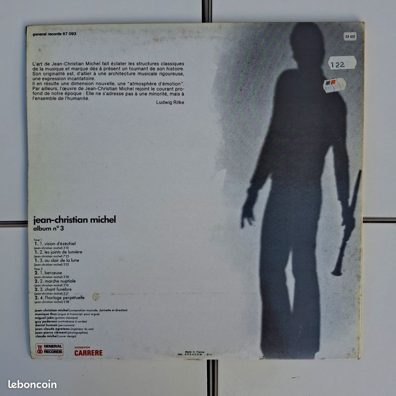 Vinyle 33T - Jean Christian Michel (image 2)