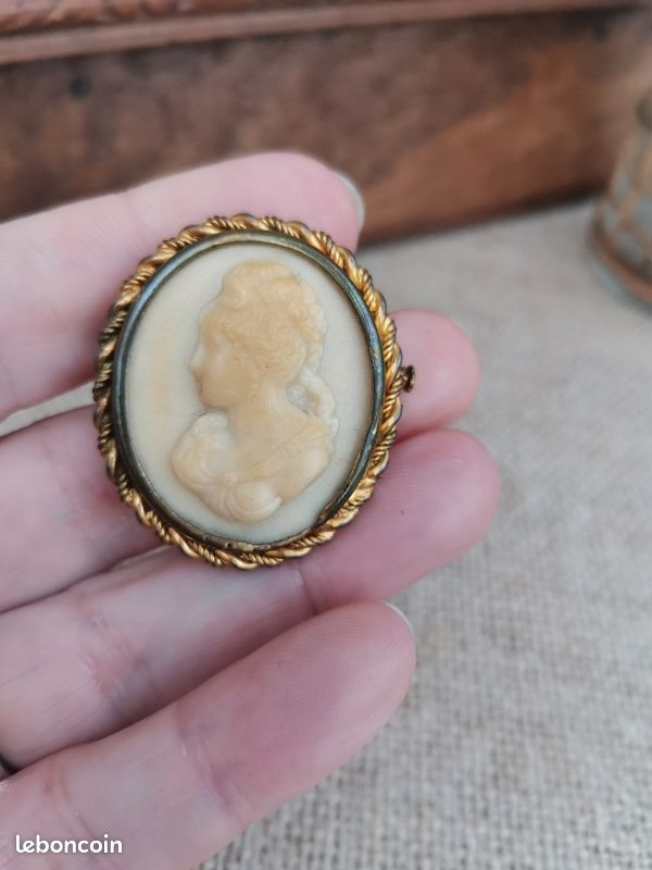 Broche Camée Nor Blanc Broche Strass Doré Flgrane - Etsy France