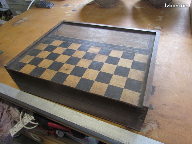 Jeu De Backgammon / Dames Vintage Années 60 – Bois – État Correct