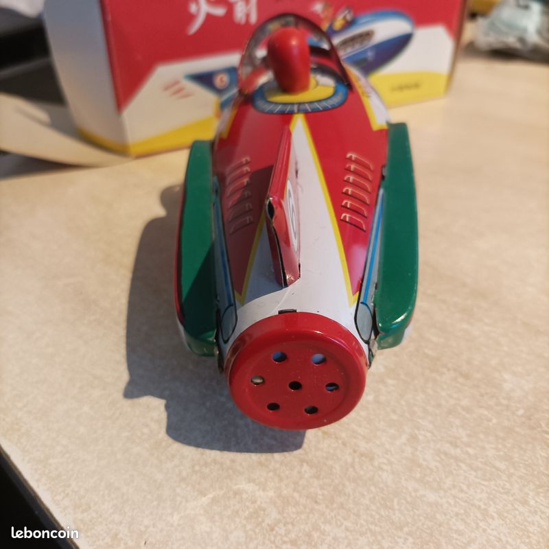 Jouet Ancien Fusée Rocket Racer MF 735 - Tôle Peinte - Années 70 - Avec Boîte D'Origine