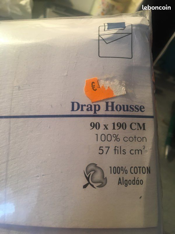 Cheap Drap housse Palace pur coton teint lavé 63 fils/cm² Vent du sud