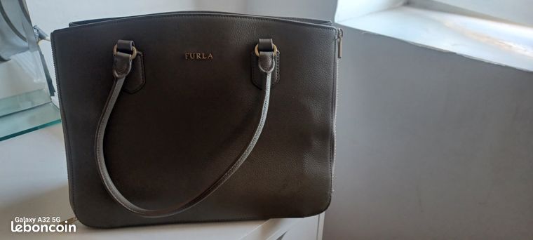 Sac à Main Furla - Cuir Et Tissu Crème/daïm - Taille Moyenne, Style Hobo - Occasion